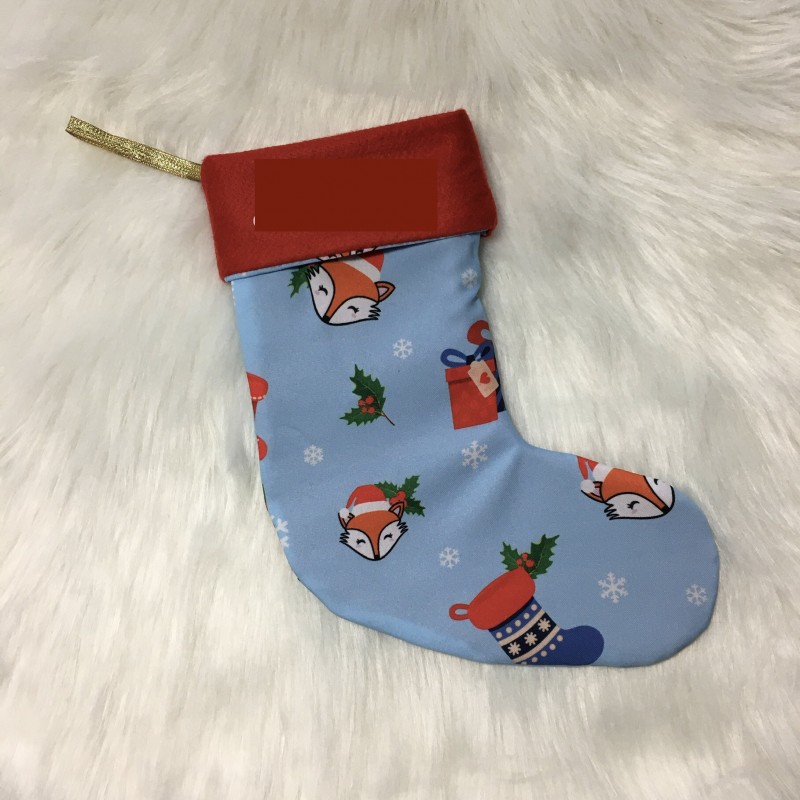 Chaussette de Noël blanche à garnir - Renard